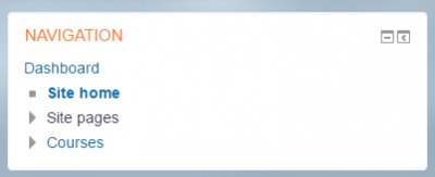 Navigation block on front page