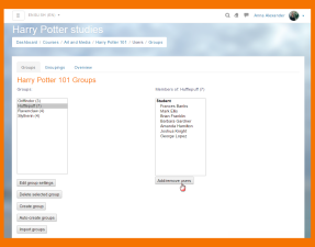 Group management Group learners to share courses, differentiate activities and facilitate team work. Groups