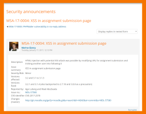 Regular security updates Moodle is regularly updated with the latest security patches to help ensure your Moodle site is secure. Security