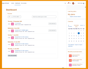 See-at-a-glance Timeline From your dashboard see deadlines and calendar events. Dashboard